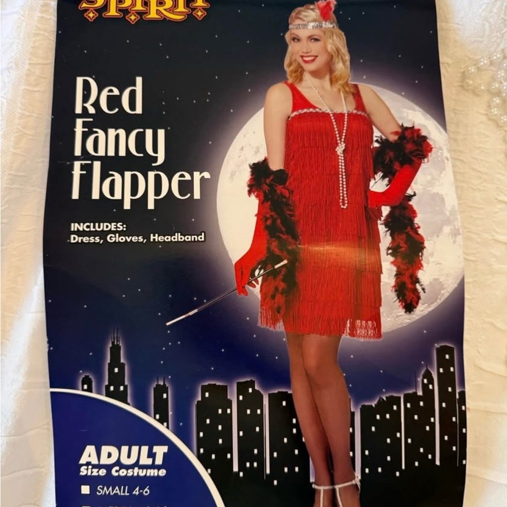 1920s Red Flapper Dress Costume